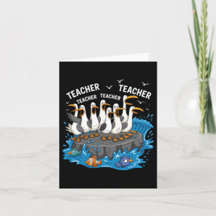 Funny Teacher Seagull Family Teacher Lover Card