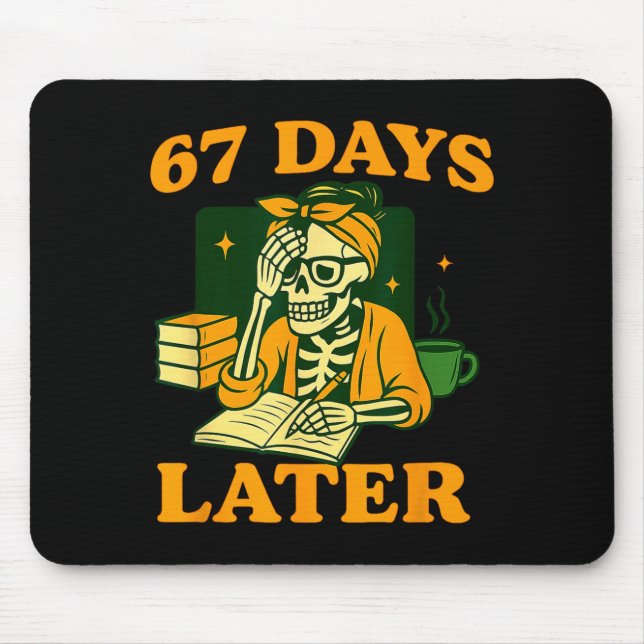 Funny Teacher Skeleton 6 7 Meme Six Seven Skeleton Mouse Mat (Front)