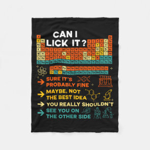 Funny Teacher Student Science Can I Lick It Period Fleece Blanket