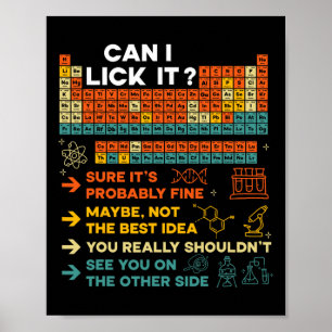 Funny Teacher Student Science Can I Lick It Period Poster