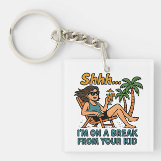 Funny Teacher Vacation Key Ring