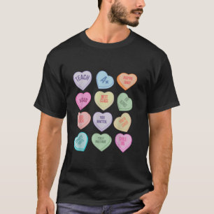 Funny Teacher Valentines Day Teach Heart Candy Lon T-Shirt