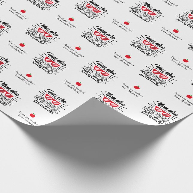 Funny Teacher Wrapping Paper - Spectacular Teacher (Corner)