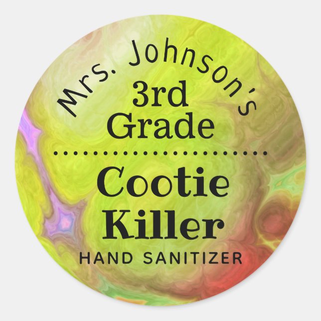 Funny Teacher's Classroom Hand Sanitizer Label (Front)