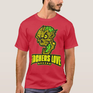 FUNNY TEACHERS LOVE BRAINS ZOMBIE HORROR MASCOT TE T-Shirt