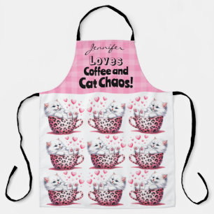 Funny Teacup Cat All-Over Print Apron