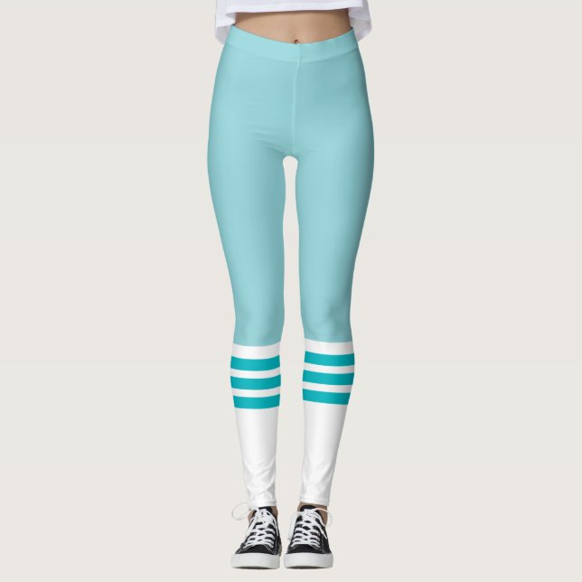 Funny Teal Team Tube Sock Leggings (Front)
