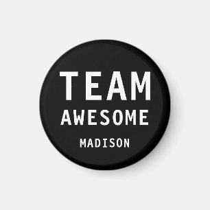 Funny Team Awesome Black Personalised Name Magnet