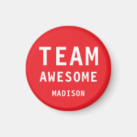 Funny Team Awesome Bright Red Personalised Name