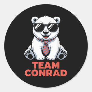 Funny Team Conrad Junior Mint Bear Classic Round Sticker