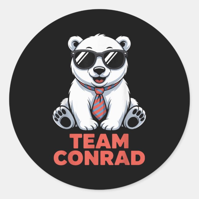 Funny Team Conrad Junior Mint Bear  Classic Round Sticker (Front)