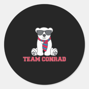 Funny Team Conrad Junior Mint Bear Est. 2009 Classic Round Sticker