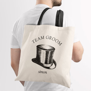 Funny Team Groom Top Hat Wedding Tote Bag