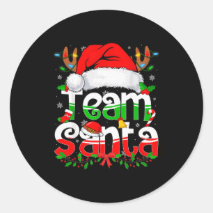 Funny Team Santa Claus Christmas Family Matching P Classic Round Sticker