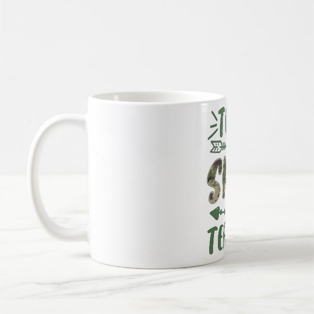 Funny Team Sped Teacher Camo Teacher Student Back  Coffee Mug (Left)