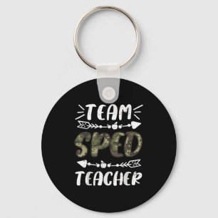 Funny Team Sped Teacher Camo Teacher Student Back Key Ring