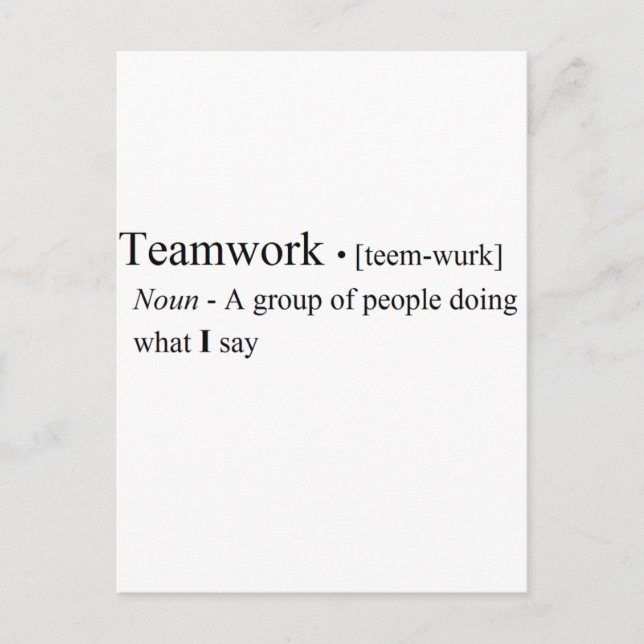 Funny Teamwork Products Postcard (Front)