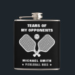 Funny tears of My Pickleball Opponents  Hip Flask<br><div class="desc">Show off your competitive spirit with this eye‑catching “Tears of My Pickleball Opponents” Flask — a perfect blend of sport‑themed humor and practical design. Crafted with a sleek, durable finish and bold printed graphics, this flask cleverly features crossed pickleball paddles and a whimsical slogan that’s sure to spark laughs. Its...</div>