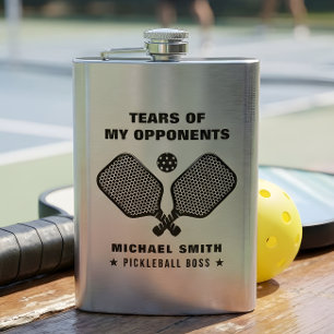 Funny Tears of My Pickleball Opponents Hip Flask