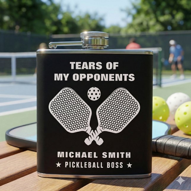 Funny tears of My Pickleball Opponents  Hip Flask (Creator Uploaded)