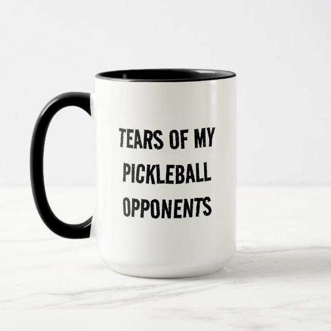 Funny Tears of my Pickleball Opponents Typography  Mug (Left)