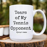 Funny Tears of My Tennis Opponent | Tennis Lover Two-Tone Coffee Mug<br><div class="desc">This is a Funny Tears of My Tennis Opponent | Unique Tennis Lovers gifts for mum,  dad,  grandma or grandpa. this is a Customisable coffee mug.  just Click on the Personalise Button to Add Your name or any text or you can change the game name also.</div>