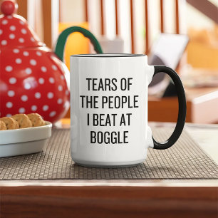 Funny Tears of the People I Beat At Boggle Game Two-Tone Coffee Mug