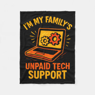 Funny Tech Guy Suprt Computer Geek Nerd Engineer G Fleece Blanket