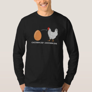 Funny Tech Humour Nerd Chicken Joke Geek T-Shirt