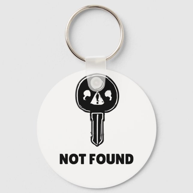 Funny Tech Keychain – “404 Key Not Found” Design (Front)