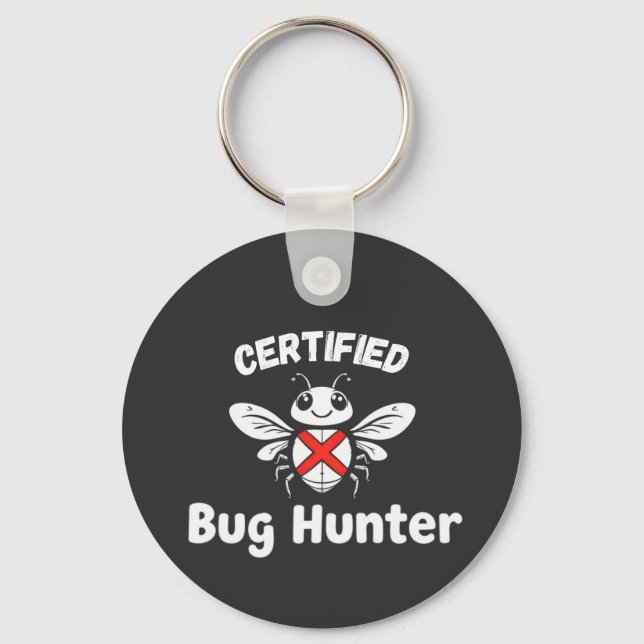 Funny Tech Keychain – “Certified Bug Hunter” (Front)