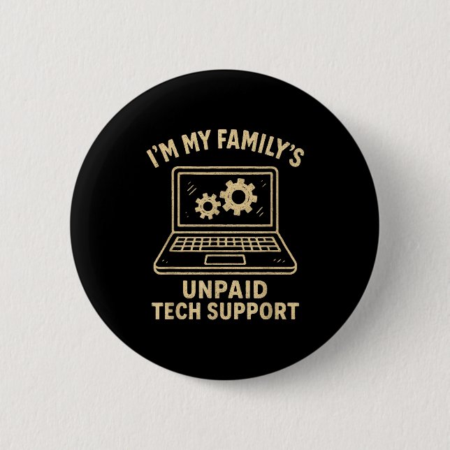 Funny Tech Lover Graphic Tee Computer Geek Nerd En 6 Cm Round Badge (Front)