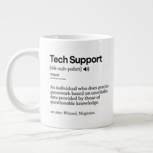 Funny Tech Support Definition   Minimalist Office  Large Coffee Mug