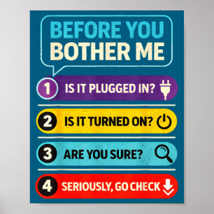 Funny Tech Support Quote Computer Survivor Design Poster
