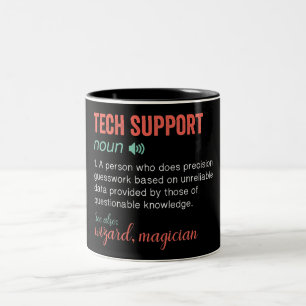 Funny Tech Support Two-Tone Coffee Mug