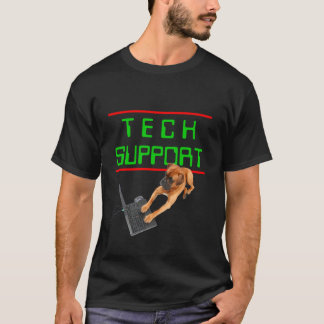 Funny Technical Support Badge Sarcastic Dog Vibe T-Shirt