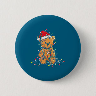 Funny Teddy Bear Christmas Graphics Lights Lover L 6 Cm Round Badge