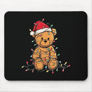 Funny Teddy Bear Christmas Graphics Lights Lover L Mouse Mat