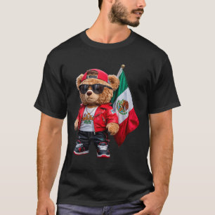 Funny teddy bear mexican flag rap fashion stylish T-Shirt