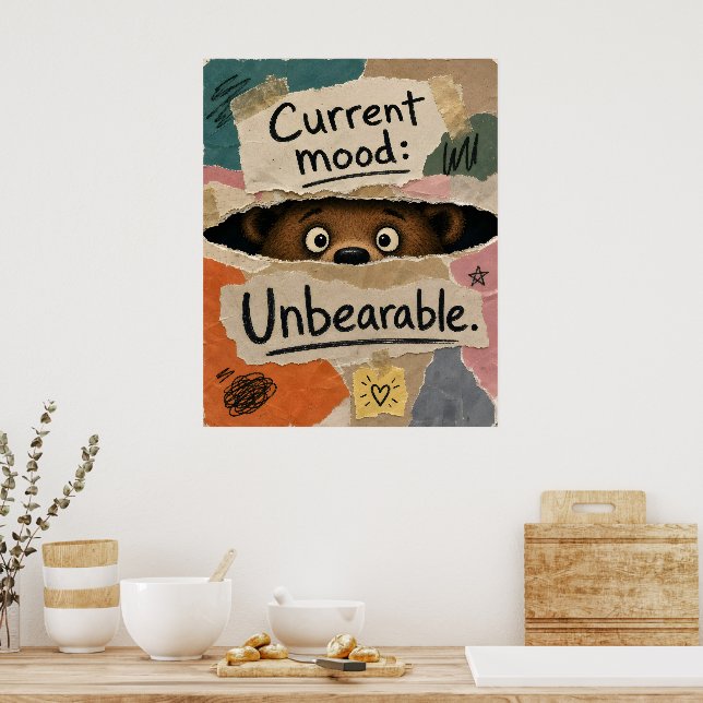 Funny teddy bear poster (Kitchen)