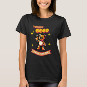 Funny Teddy Beer Drinker Pub Drinking Alc Teddy Be T-Shirt