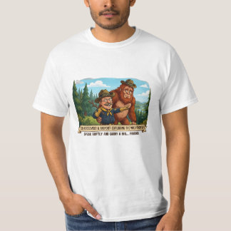 Funny Teddy Roosevelt and Bigfoot Caricature - Nat T-Shirt