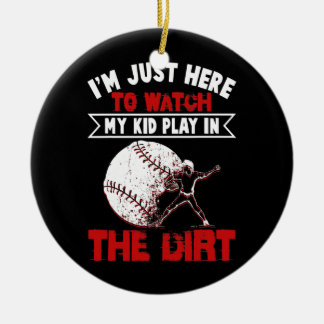 Funny Tee Ball Mom Baseball Game Ceramic Tree Decoration