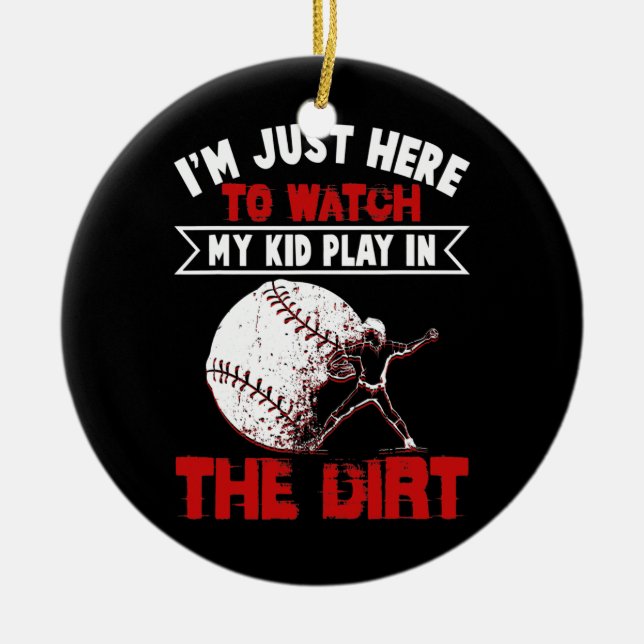 Funny Tee Ball Mom Baseball Game  Ceramic Tree Decoration (Front)