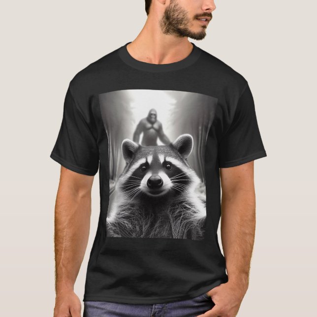 Funny Tee Ed Raccoon Selfie Bigfoot Gift Mens Wome (Front)