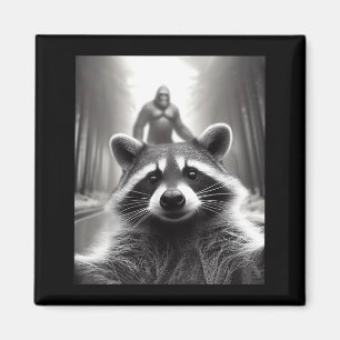 Funny Tee Ed Raccoon Selfie Bigfoot Gift Mens Wome Magnet