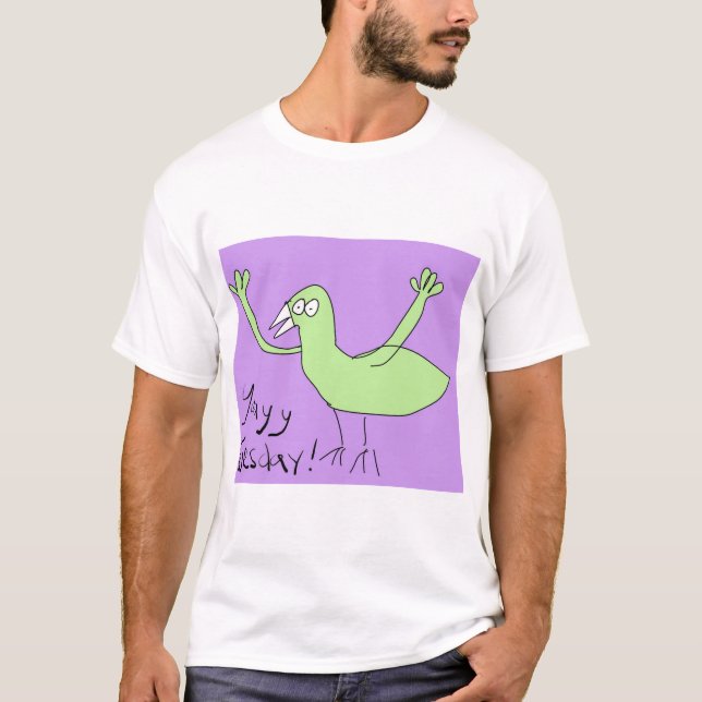 Funny Tee Shirt - Yaayy Tuesday! Violet (Front)