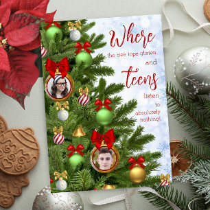 Funny Teen Sarcastic Humour Family Merry Christmas Holiday Card