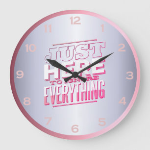 Funny Teenager Quote Girls Rose Gold Pink Bedroom  Large Clock