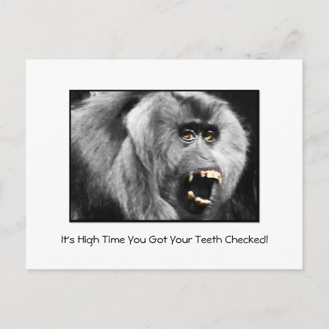Funny Teeth Dental Checkup Appointment Reminder Postcard (Front)